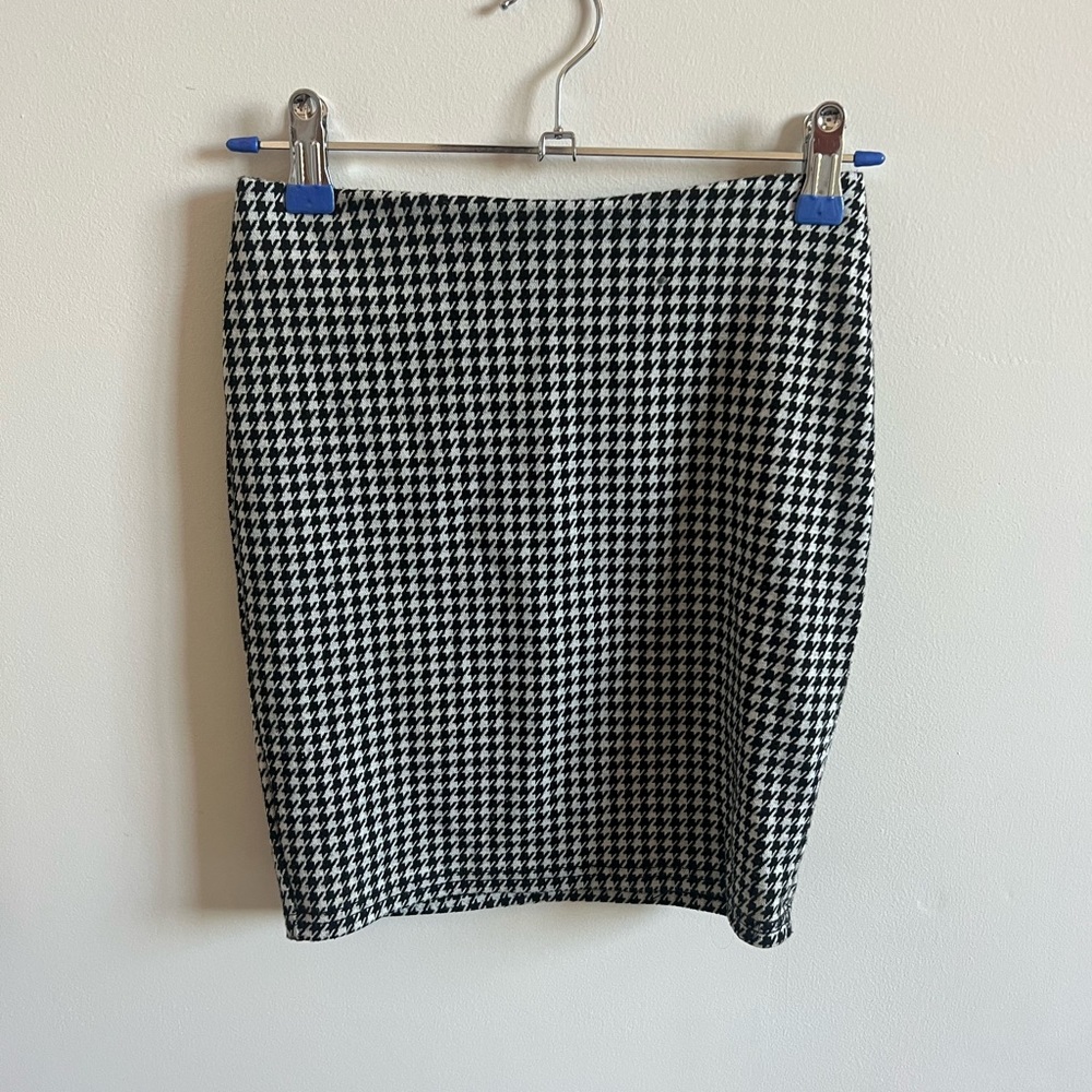 Vintage Knit Houndstooth mini pencil skirt